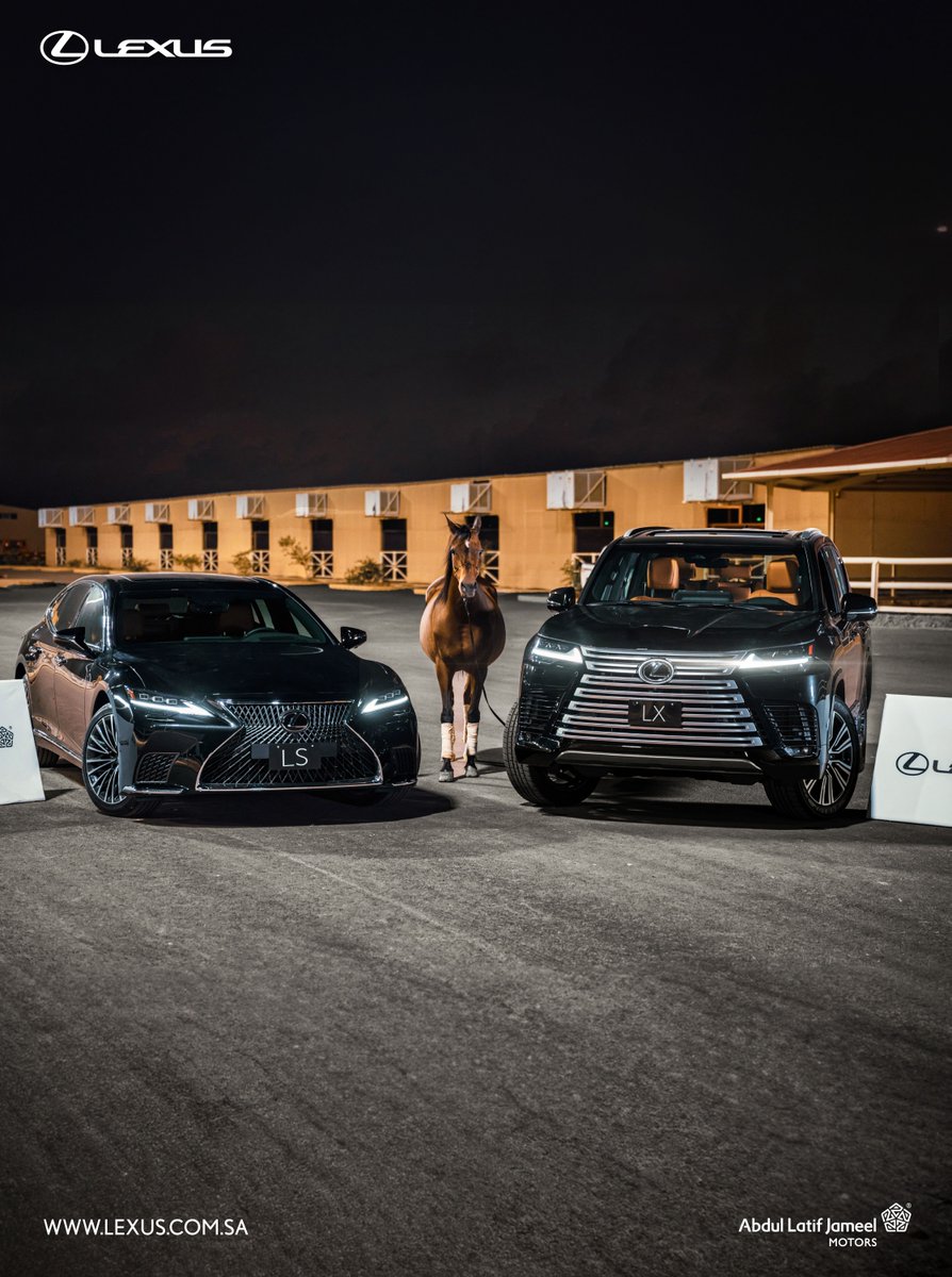LexusKSA's tweet photo. هيبة الخيل في ميدانها، وهيبة لكزس في طرقاتها.. اجتماع الأصالة في صورة واحدة.
#LexusLX #LexusLS
#لكزس #لكزس_السعودية https://t.co/LhkspJ226b