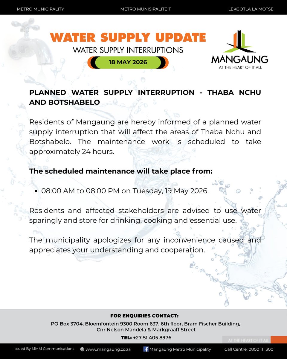 Mangaung Metro Official tweet media