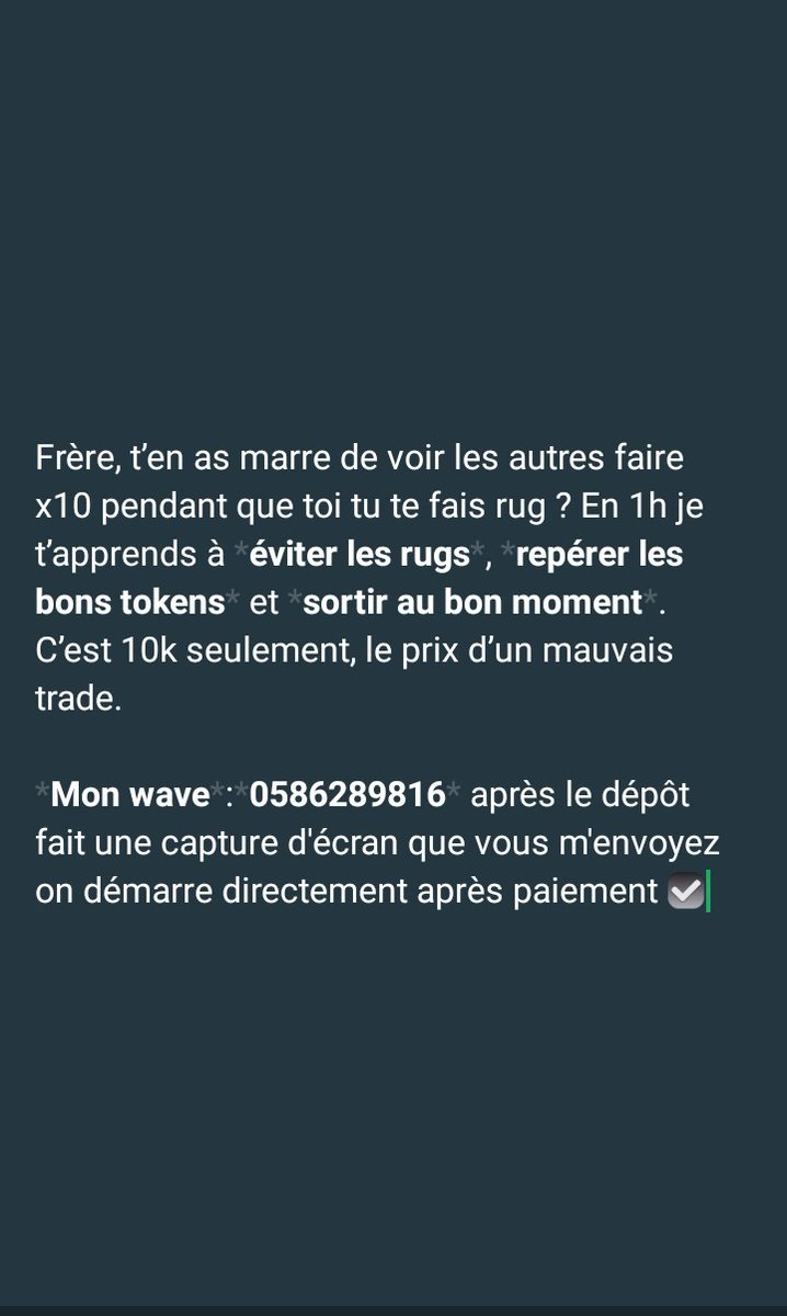 Opportunit49319's tweet photo. Accompagnement trading memecoin disponible 🔥
Réserve ta session : 10 000 FCFA/mois. Intéressé ? DM
Ma chaîne telegram : https://t.co/h52WR2Q0l6 https://t.co/s3bo0DafyK