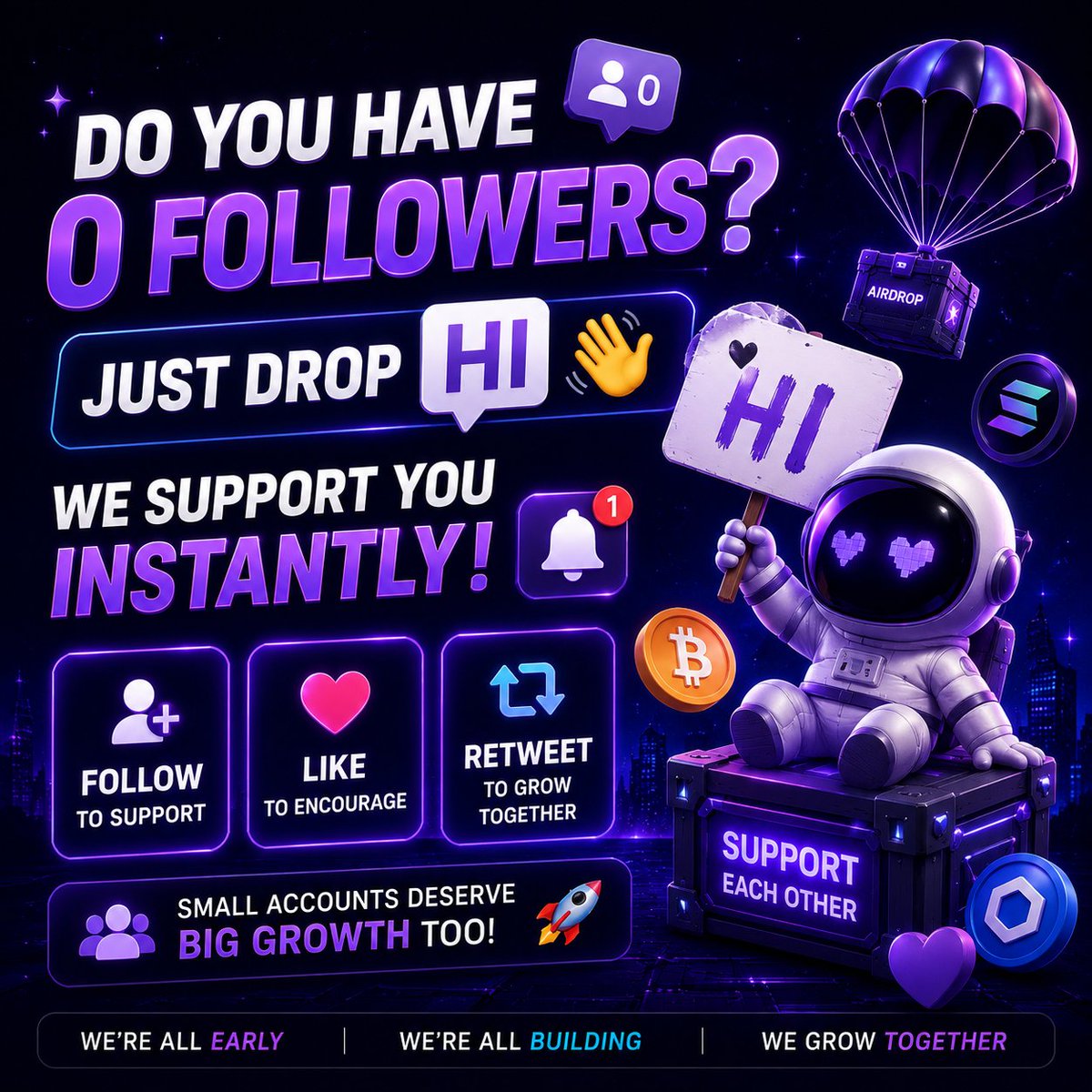 Phukienmoila's tweet photo. 0 followers today
1000 followers tomorrow 🚀
Comment “GM” 👇
Crypto community will support you 💜

Let’s grow together in Web3 🌍
#Airdrop #CryptoTwitter #Web3 https://t.co/f0CJ8S2JK8