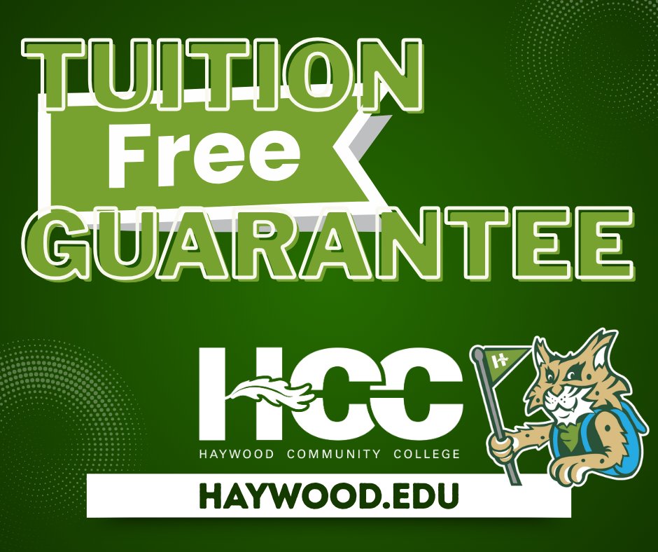 HCCClyde's tweet photo. 2026 Haywood County Grads - you’re eligible for FREE tuition at HCC with the Tuition Free Guarantee. As a last dollar scholarship, funds are available for up to two years for students meeting the GPA and credit hour requirements. You can learn more at : https://t.co/eCIZKpzAgS https://t.co/rVy4zqCAoL