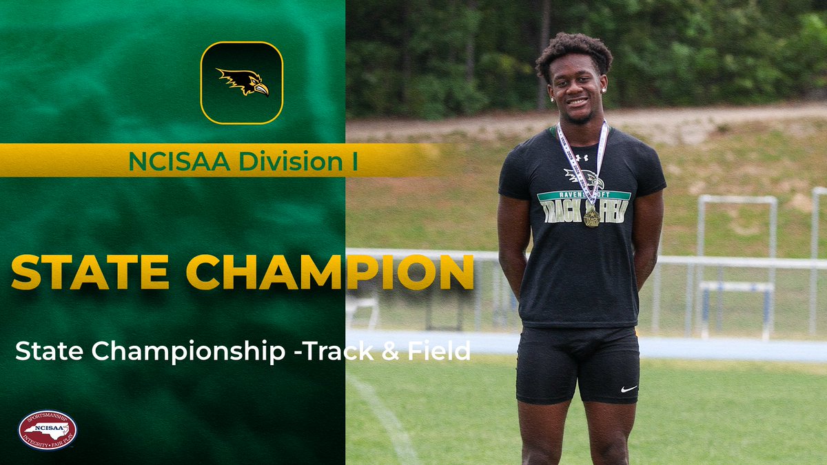 RavensAthletics's tweet photo. STATE CHAMPION! Congratulations to Miles Hughey '26. 

Miles won the 110m Hurdles at the Division 1 NCISAA Track &amp; Field State Championship, recording a time of 14.78! 

#GoRavens https://t.co/D4k5X7PlsO