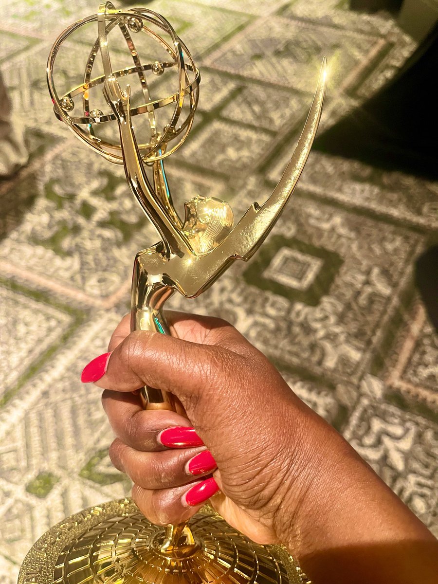 AudreyOnTV's tweet photo. Honored to win my 3rd EMMY Award Saturday night! 
I can’t explain what a full circle moment it is to share the night with my mentor, friend and news legend, Monica Pearson.

I am grateful. 
God is good! https://t.co/2fmw6xJjb4