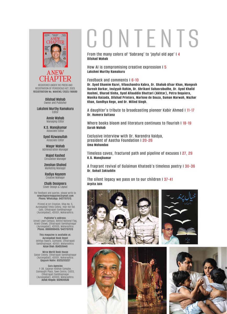 ANewChapterMag's tweet photo. Note from the Publisher: “It is with great pleasure and utmost humility that we present to you the May edition of ‘A New Chapter’ magazine. It brings together real stories, thoughtful reflections, and inspiring interviews that celebrate our rich cultural and social fabric.” — Dilshad Wahab
