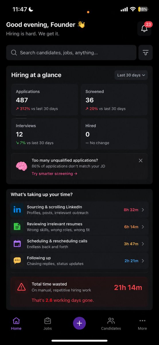 whychinmay's tweet photo. Most hiring platforms quietly benefit when hiring stays slow.

More job posts.
More subscriptions.
More time spent scrolling.

Some hiring platforms would collapse overnight if founders stopped wasting time on them.

#startups #hiring #founders https://t.co/5cqTk56GHB