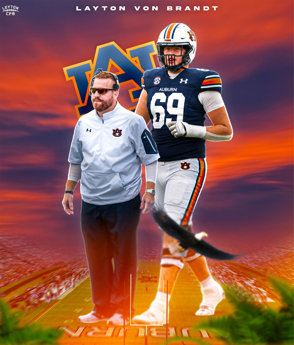 BREAKING: Four-star OT Layton Von Brandt has committed to Auburn, per sources. Layton is the No. 5 OT in the class of 2027. He ultimately chose Auburn over Notre Dame. #WarEagle