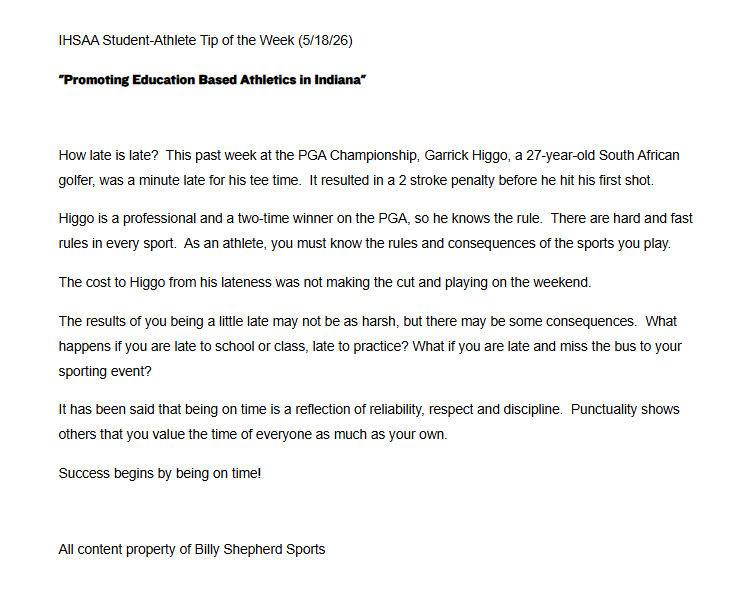 IHSAA tweet media