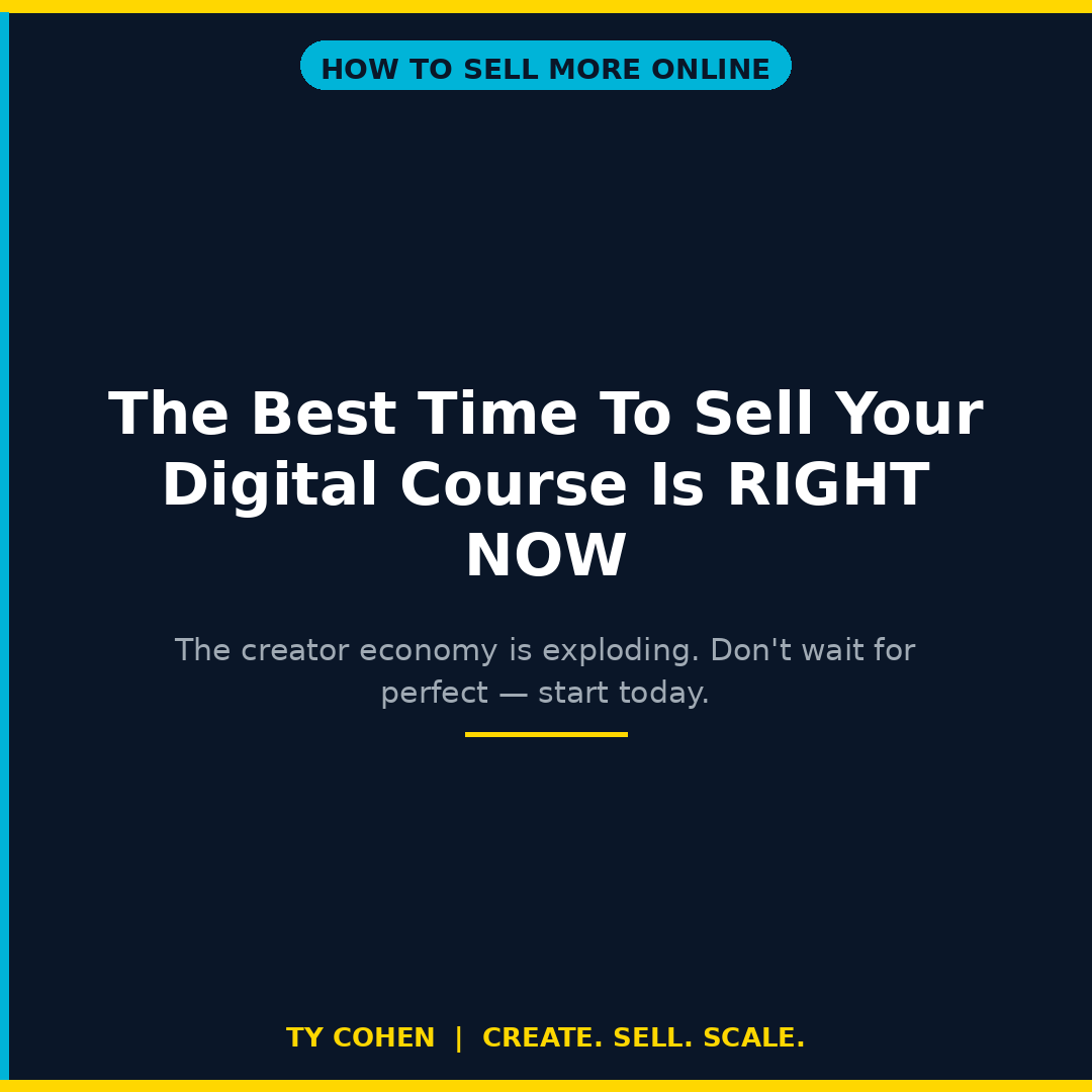 TyCohen's tweet photo. The digital education market is $400B+ and growing 14% per year.

People are actively looking for what you know.

Your course is the answer they're searching for.

The creators who win start NOW.

Comment COURSE for the free training. 🚀

#digitalcourse #creatoreconomy https://t.co/JGDwCGCYl8