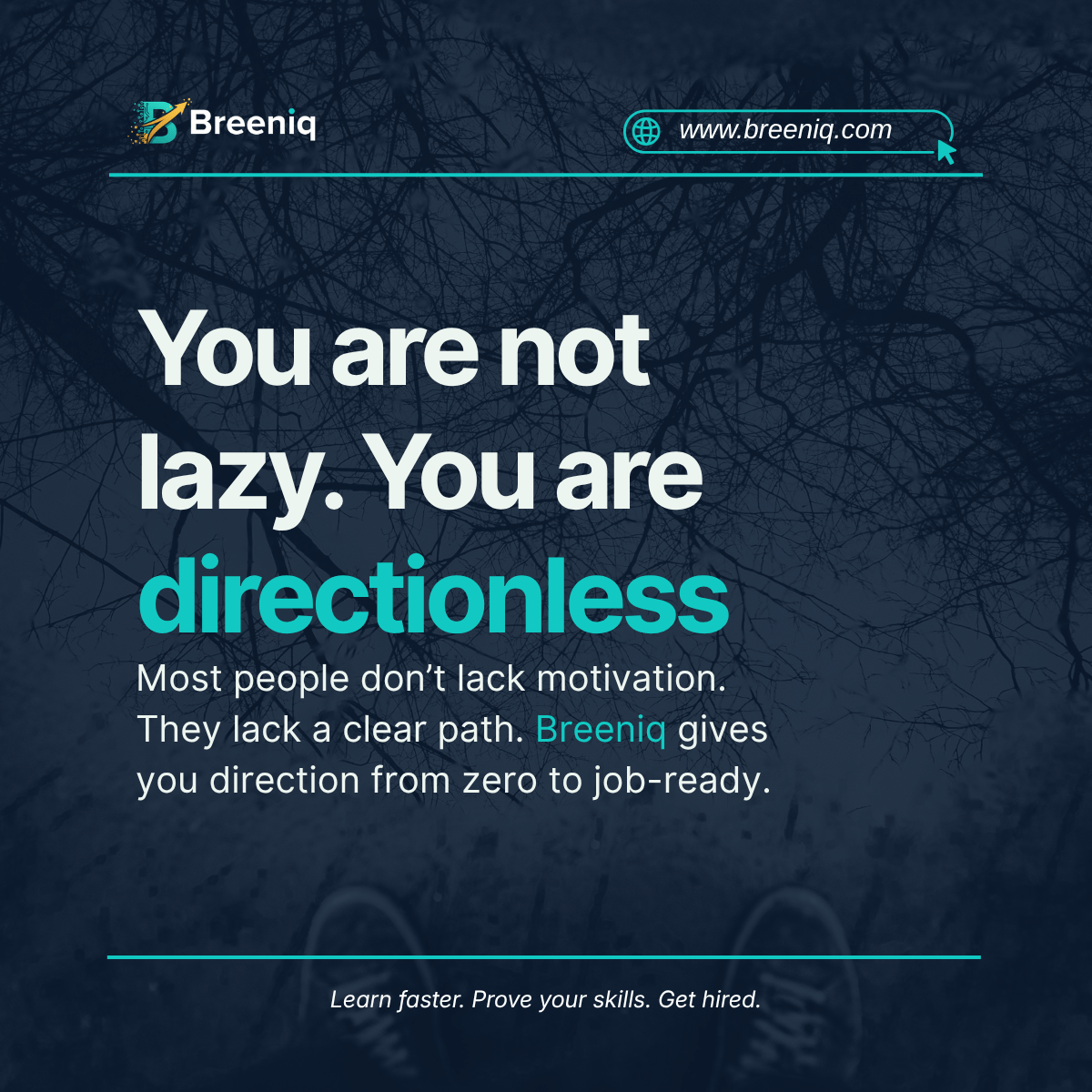 BreeniqHQ's tweet photo. You are not lazy. You are directionless.
 
Most people don’t lack motivation. They lack a clear path. Breeniq gives you direction from zero to job-ready.

#breeniq #education #employ #employment #learning #hiring #talent #technology #artificialintelligence #AI https://t.co/dXTgUiptMd