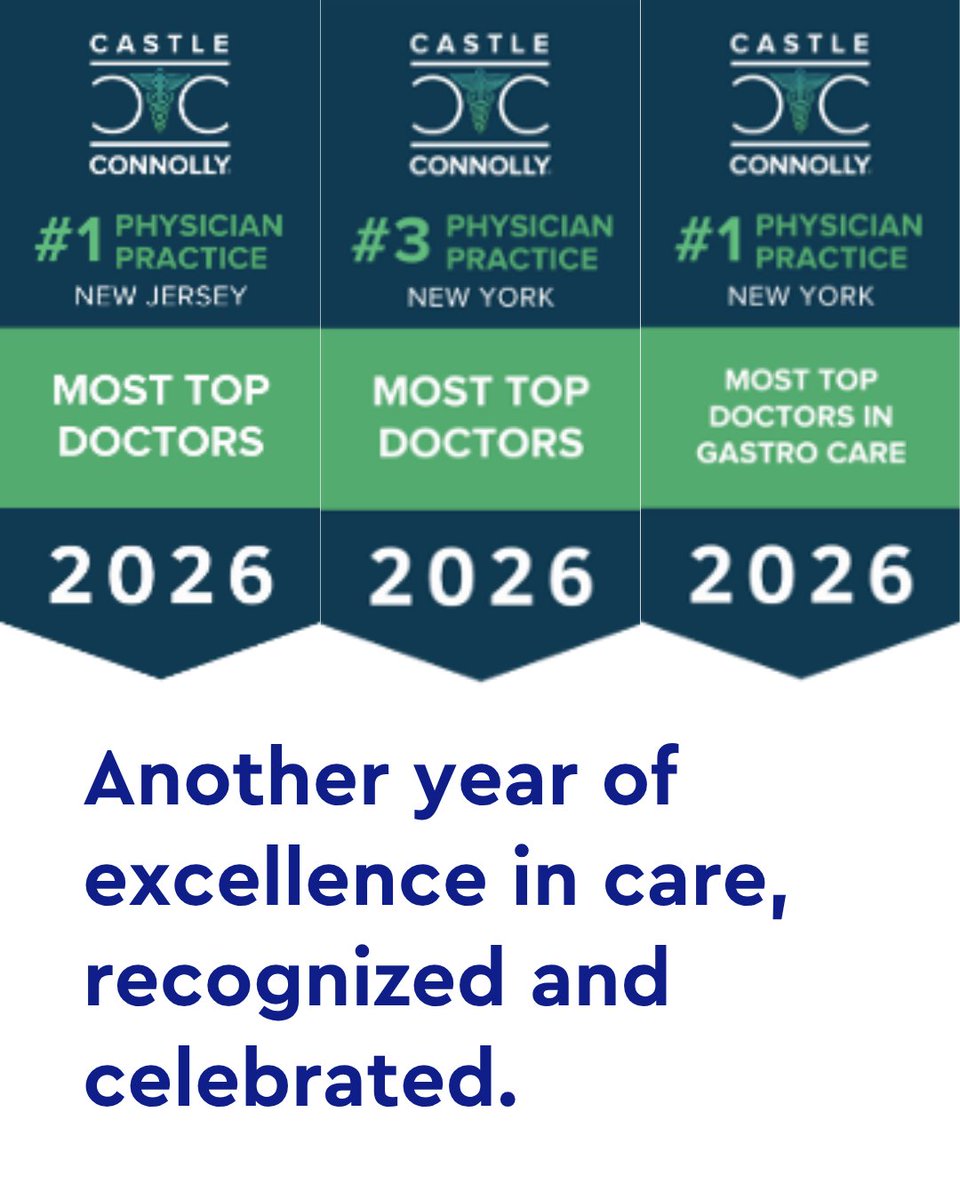 SummitHealthHQ's tweet photo. Honored to be acknowledged by Castle Connolly in 2026 as… #1 Physician Practice in New Jersey, #6 Physician Practice in the Nation, #3 Physician Practice in New York and #1 Physician Practice in Gastroenterology in New York. https://t.co/9kGd2CW3hJ