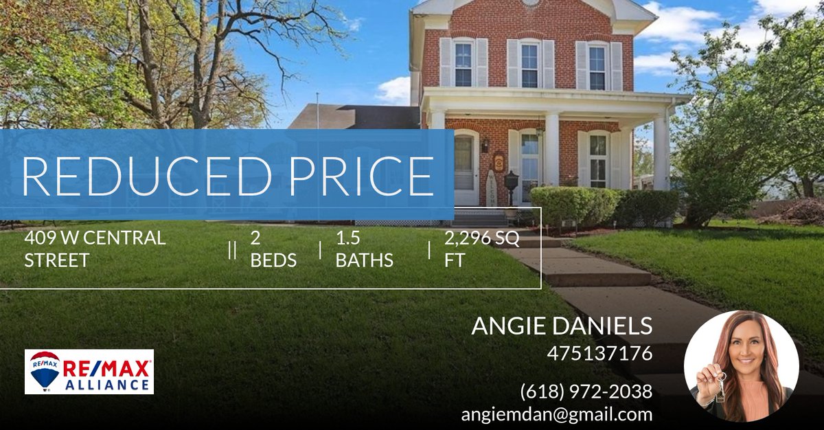 AngieMDan's tweet photo. 📍 Reduced Price 📍 This recently reduced home at 409 W Central Street in Bethalto won't last long, so, don't wait to set up a showing! Reach out here or at (618) 972-2038 for more information!

Your FRIEND in Real Estate,
Angie Da... https://t.co/S28jUhfh1t https://t.co/wvUj7VJmX9