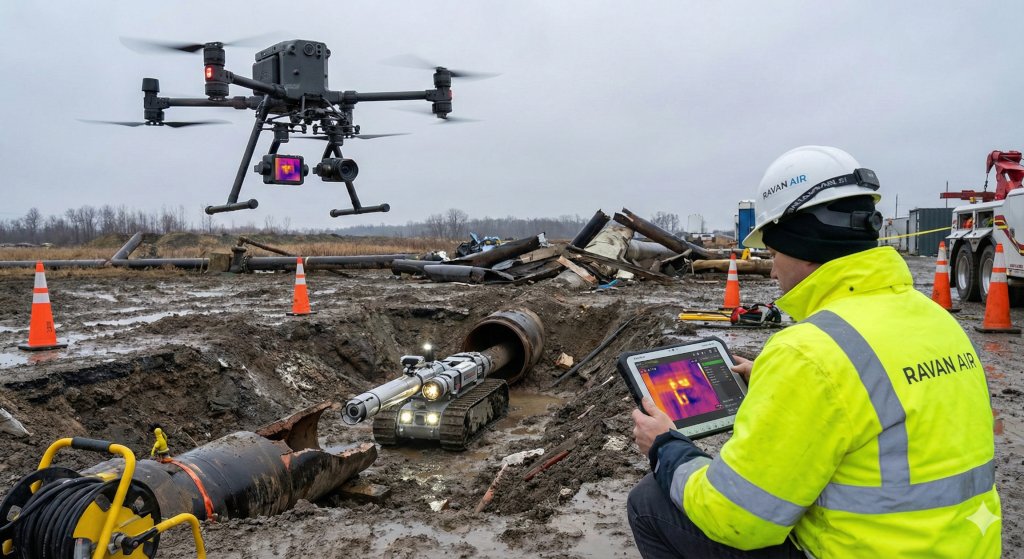AirRavan's tweet photo. Seconds count in a crisis. 🚨 RAVAN AIR uses drones &amp; probes for rapid, precise data during disaster &amp; leak assessments. #EmergencyResponse #Safety #Tech
🛠️ https://t.co/YSKLDDGwbe https://t.co/Sd9BVYGxG8
