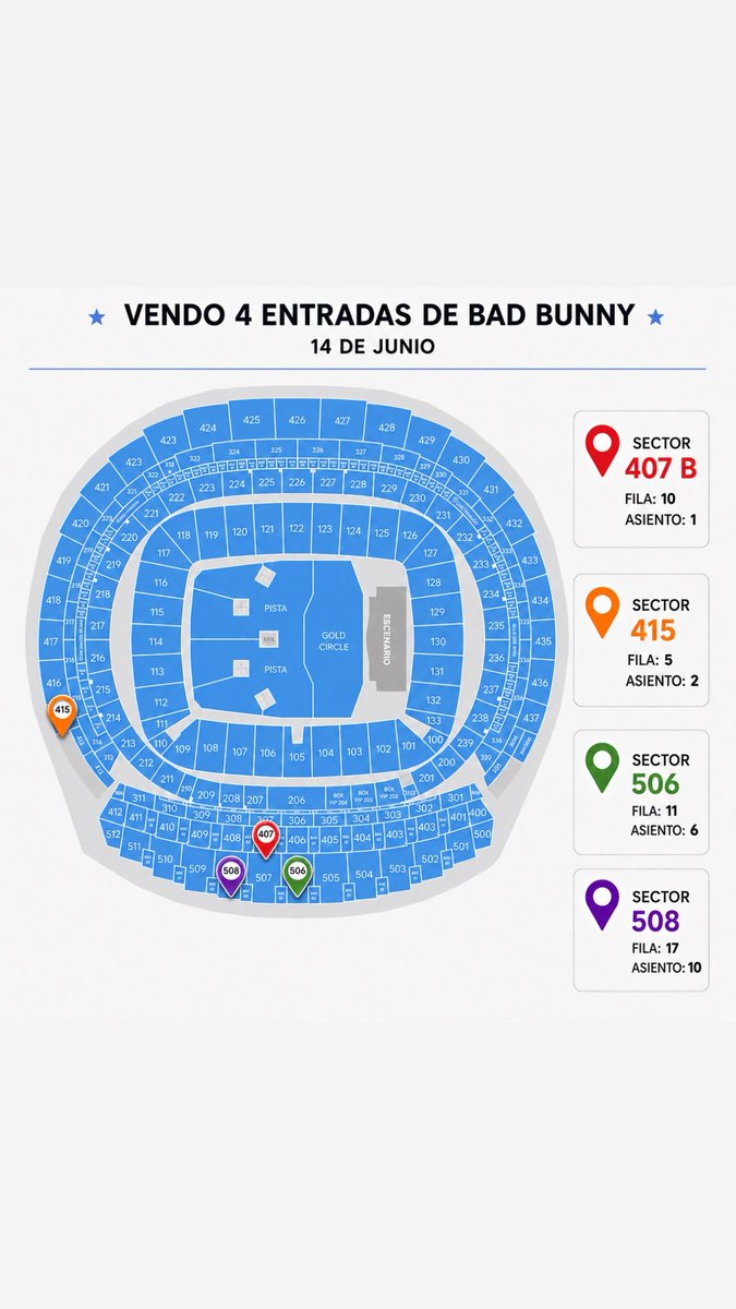 huugoorv's tweet photo. Vendo 4 entradas Bad bunny el 14 de junio en Madrid. 

Si alguien tiene alguna duda tema precio o lo que sea, que me escriba por insta, que no uso twitter jeje😅. Este es mi insta: huugoorv

Las entradas son estas: https://t.co/w0zI7Fieyb