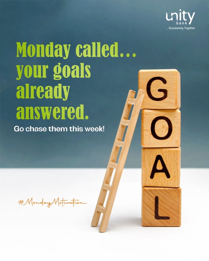 UnityBankPlc's tweet photo. New week. Fresh mindset. Bigger goals. 💪🏾

This is your sign to start strong and stay consistent.

#MondayMotivation #SucceedingTogether https://t.co/BDR1gYGMRf