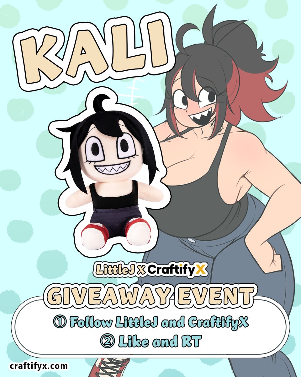 zi19191's tweet photo. 🎉🎉we're currently 92% funded with the Kali plush, so I'd like to announce there's a giveaway event!

to enter : 
1. follow @zi19191, me, and @craftifyxco 
2. Like &amp; RT this post

that's pretty much it! thanks!
https://t.co/cmfdsPd0ys https://t.co/V1nRZdYsrn