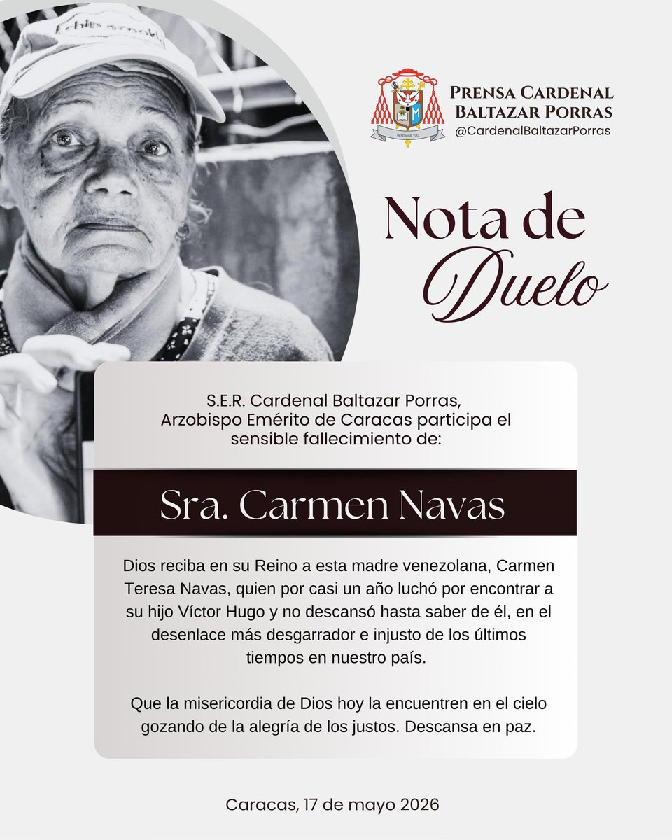 Cardenal, Baltazar Enrique Porras Cardozo tweet media