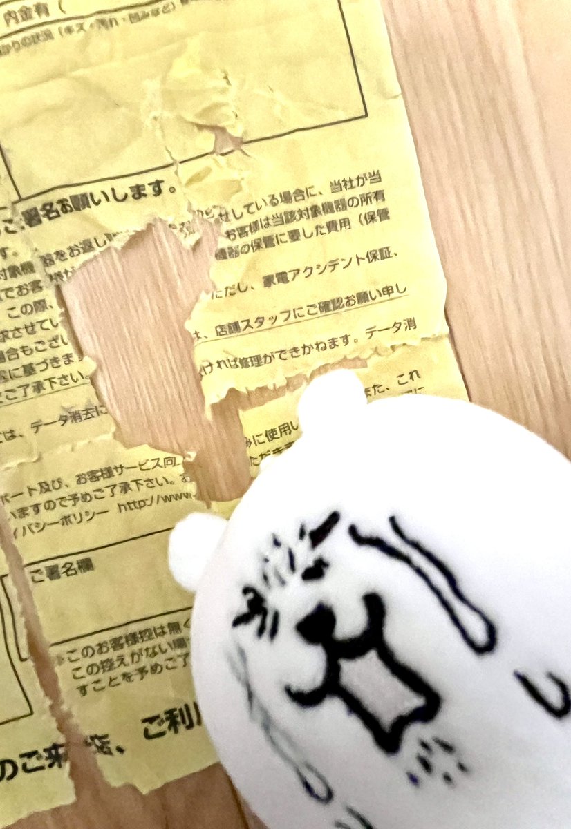kuma_ami_m's tweet photo. スチームアイロンの取り寄せ用紙
洗濯しちゃたよぉぉ(´°̥̥̥̥̥̥̥̥ω°̥̥̥̥̥̥̥̥｀) https://t.co/BzMsV5z9pQ