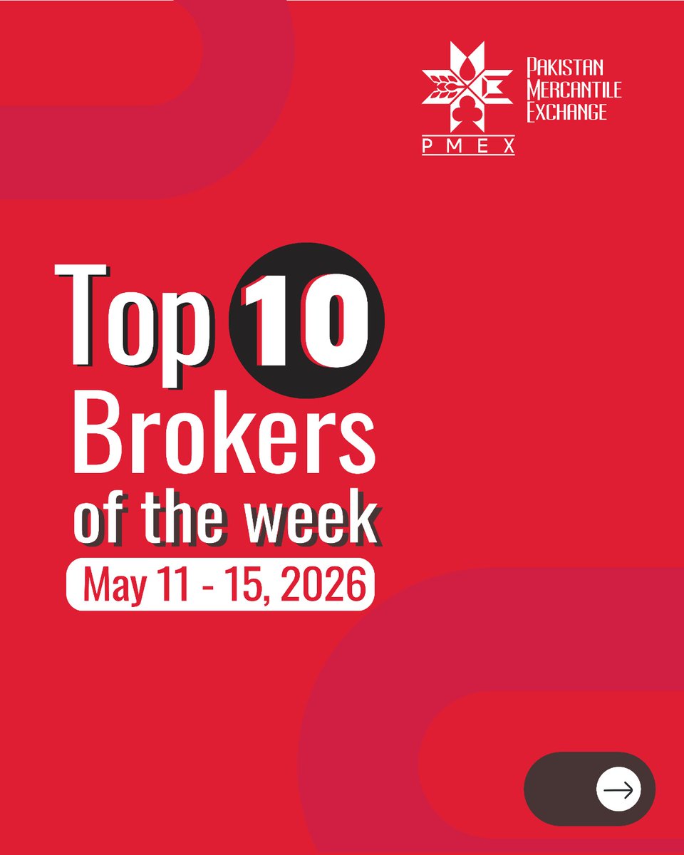 PakMercEx's tweet photo. 🔥 𝐓𝐨𝐩 𝐁𝐫𝐨𝐤𝐞𝐫𝐬 𝐨𝐟 𝐭𝐡𝐞 𝐖𝐞𝐞𝐤 🔥 

The latest rankings are here — and these PMEX-registered brokers led the market with outstanding performance in: 

 ✔ Trading Volume 
✔ Traded Value 
✔ Client Growth  

A big congratulations to this week’s top performers 👏 

💡 Looking to trade with confidence?  
Choose a PMEX-registered broker and trade smarter with PMEX. 
https://t.co/IER2LbtNmM 

#PMEX #TopBrokers #Trading #Commodities #InvestSmart