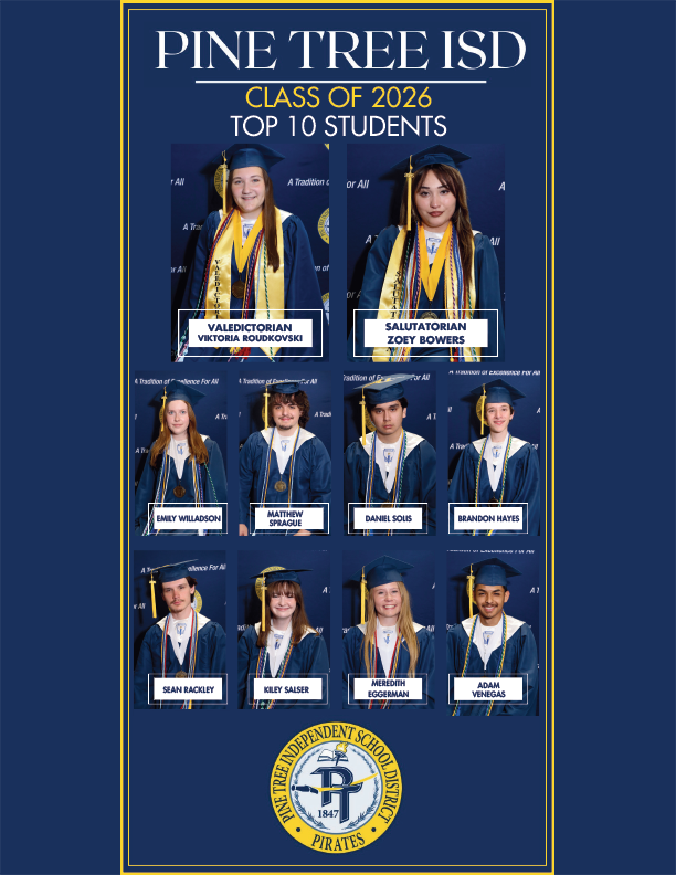 PineTreeHighSc1's tweet photo. Class of 2026 Top Ten Seniors! https://t.co/RmIU1RlwaM