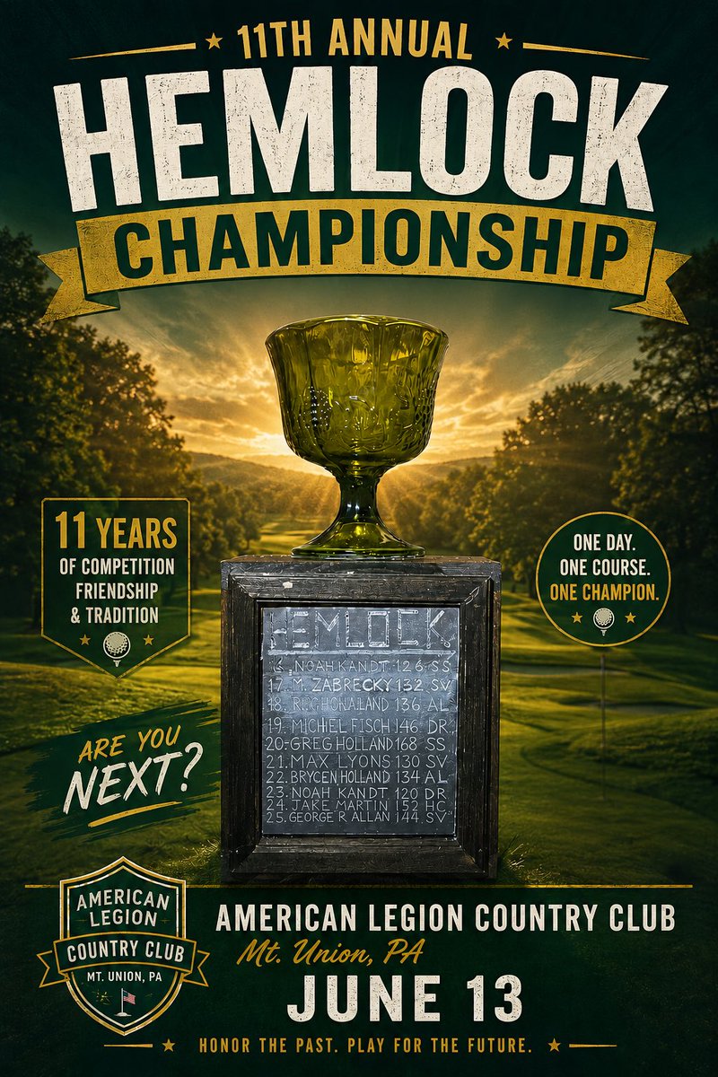 HemlockThe's tweet photo. Just over 3 weeks until the competitors arrive on site to compete for what could be the most intriguing tournament to date #THC26 https://t.co/N3btN0AXNC