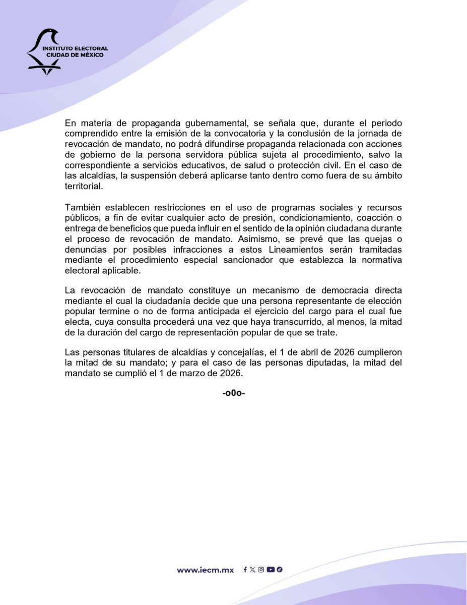 El Consejo General del #IECM emitió Lineamientos para garantizar el ...