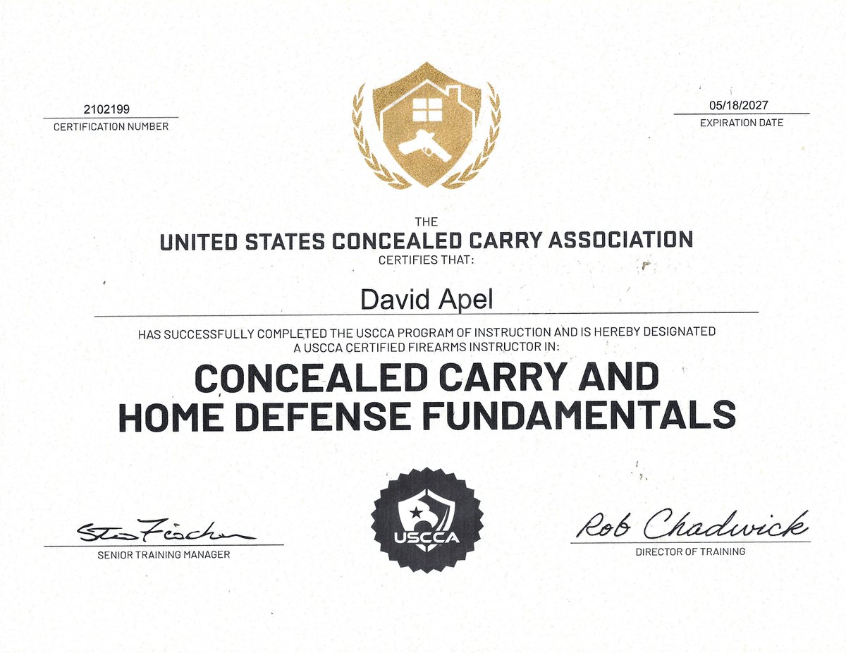 daveapel's tweet photo. Recertified one more year for firearms, church security, Active Shooter and much more. Best and busiest year yet. https://t.co/FCqt6JVlAs
