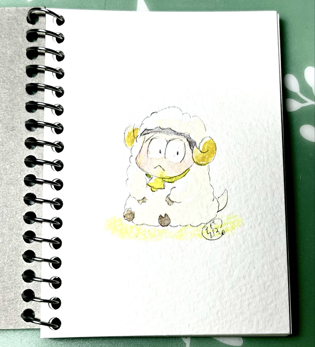 sora_drop_iro's tweet photo. 小さいスケッチブックを見つけたので、ちいさい三男を描いていこうかなと。 https://t.co/Dm2hw3AF4t