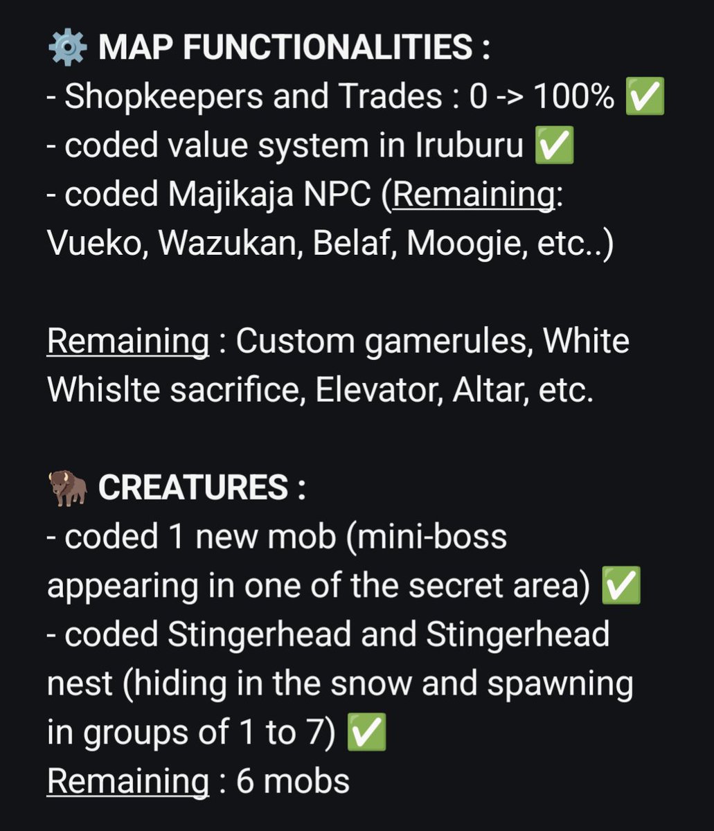 AbyssalCraftMap's tweet photo. ⚒️ Update - Here's the list of everything we did in the map in 2026 so far (the last 4 months and a half) 

Very sorry to have kept you waiting so long, I'll do my best not to disappoint your expectations! https://t.co/ZDv2JvBU0d
