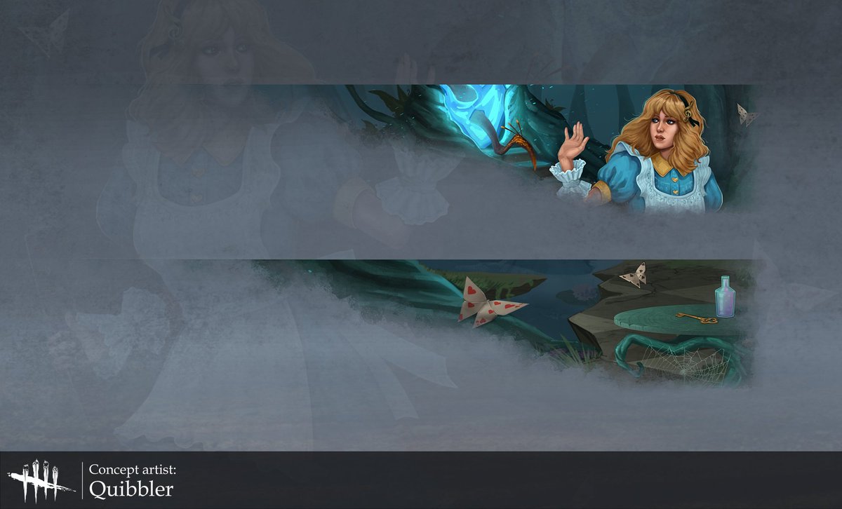 by_quibbler's tweet photo. What if Alice in Wonderland collection had its own banners?

#DeadbyDaylight #KateDenson https://t.co/jrhZICpoPw