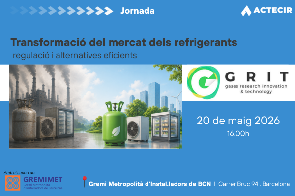 actecir's tweet photo. 🚨 Últimes places!

📊 Cap on va el mercat dels refrigerants?
F-Gas, tendències i alternatives (RS i A2L) explicades per experts de GRIT

⏳ Queden 2 dies — encara hi ets a temps!

✏️ Inscriu-te: https://t.co/Luh6fXibTC

📅 20 maig · 16h · Barcelona
🚩Ubicació: @Gremimet https://t.co/L0Ul2wVKov