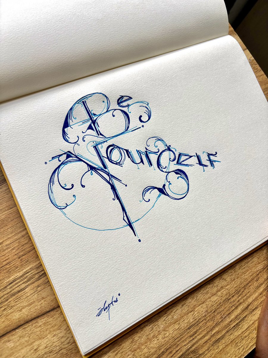 Elroyz_'s tweet photo. Be Yourself 🩵 - Lettering https://t.co/BqCtvj4T3F