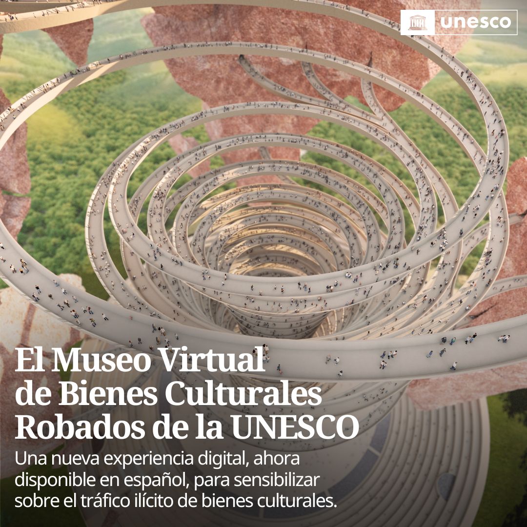 UNESCO_es's tweet photo. El Museo Virtual de Bienes Culturales Robados de la UNESCO ya está disponible en español.

Diseñado por el arquitecto Francis Kéré, con el apoyo del Reino de Arabia Saudita y en colaboración con la @INTERPOL_HQ, el museo reúne más de 240 bienes culturales robados y desaparecidos.

Descúbrelos aquí: https://t.co/Oa4B0Ty06x