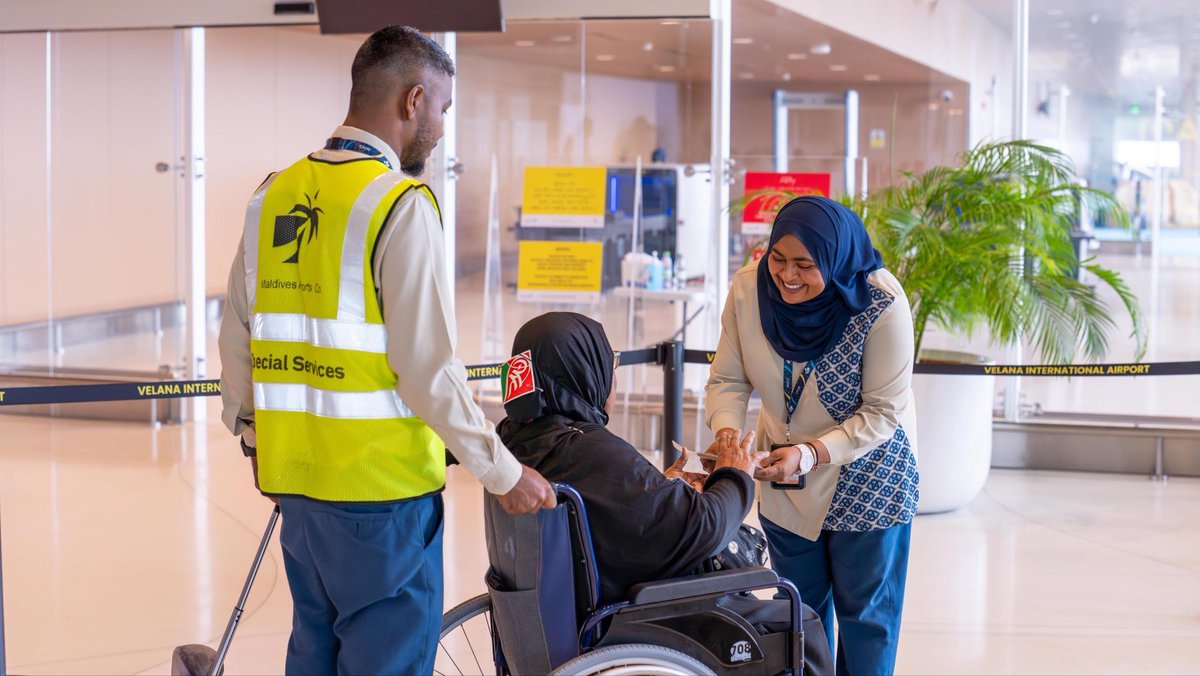 MACLmedia's tweet photo. We facilitated the departure of the third batch of 243 Maldivian pilgrims travelling on Saudia Airlines for their Hajj pilgrimage today.
We extend our sincere prayers and best wishes to all pilgrims for a safe journey,  and a blessed Hajj. https://t.co/vTznUhTa2m