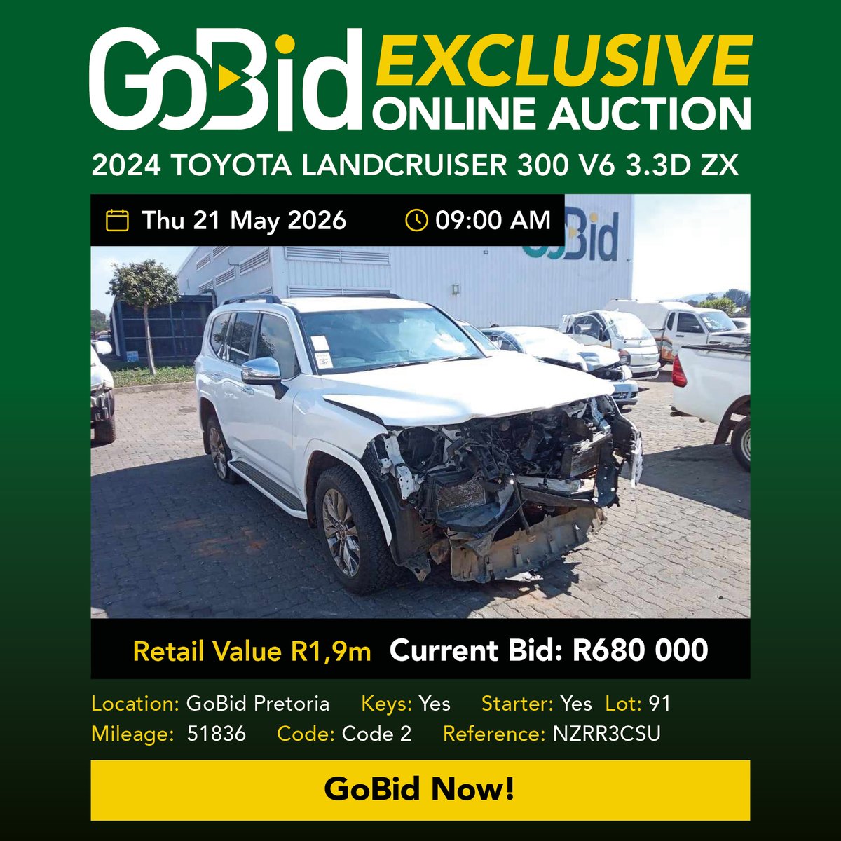 🔥🔥EXCLUSIVE AUCTION🔥🔥 2024 TOYOTA LANDCRUISER 300 V6 3.3D ZX