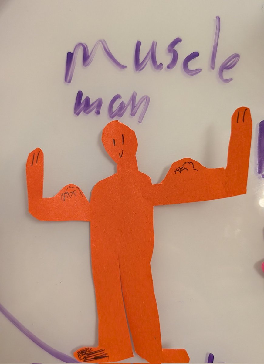 ourplayandart's tweet photo. He responded with a muscle man ☺️
#MondayMotivation 
#kidart 
#withlove
#Inspirational
#writingcommunity 
#artcommunity https://t.co/GHs2Tc2fwf