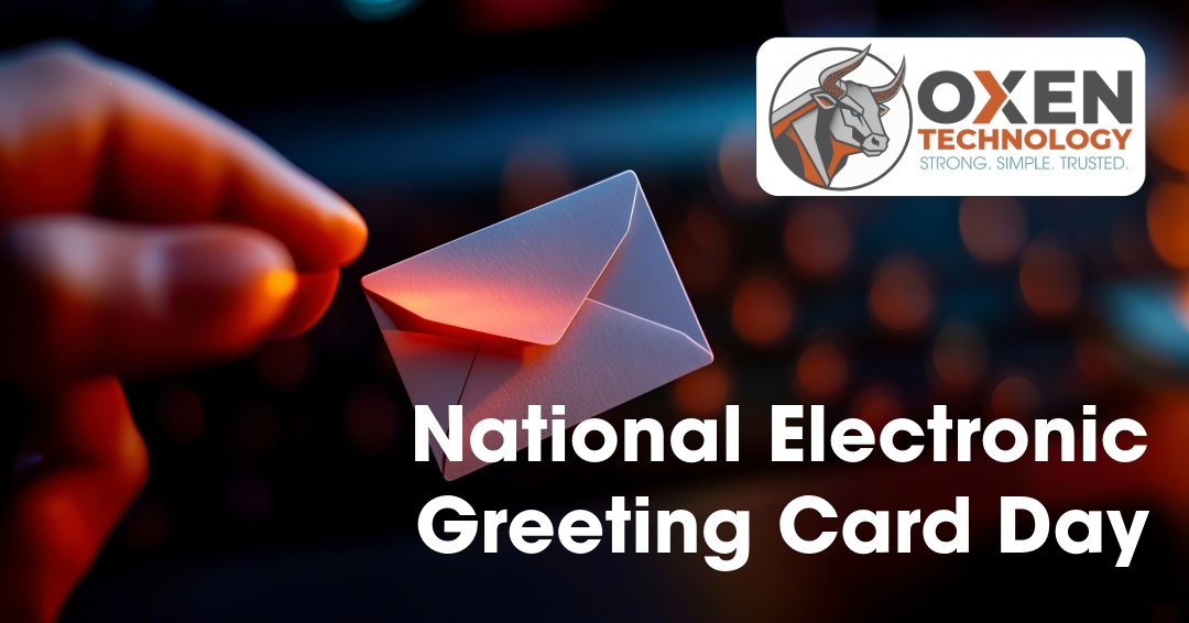 OXENTechnology's tweet photo. 💌 Happy National eGreeting Card Day!

Not every “You’ve got a card!” message is safe.
⚠️ Watch for suspicious senders
⚠️ Don’t click unknown links
⚠️ Skip unexpected downloads

Stay festive and secure. 🔒

https://t.co/Hw9xTQnEyB https://t.co/Y8SmrYvP3g