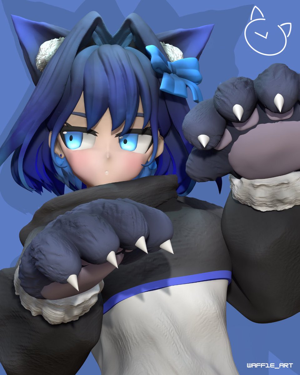 Waff1e_379's tweet photo. Cat Kronii :3 
•
#kronillust #3Dart https://t.co/nr0BJsGtmi
