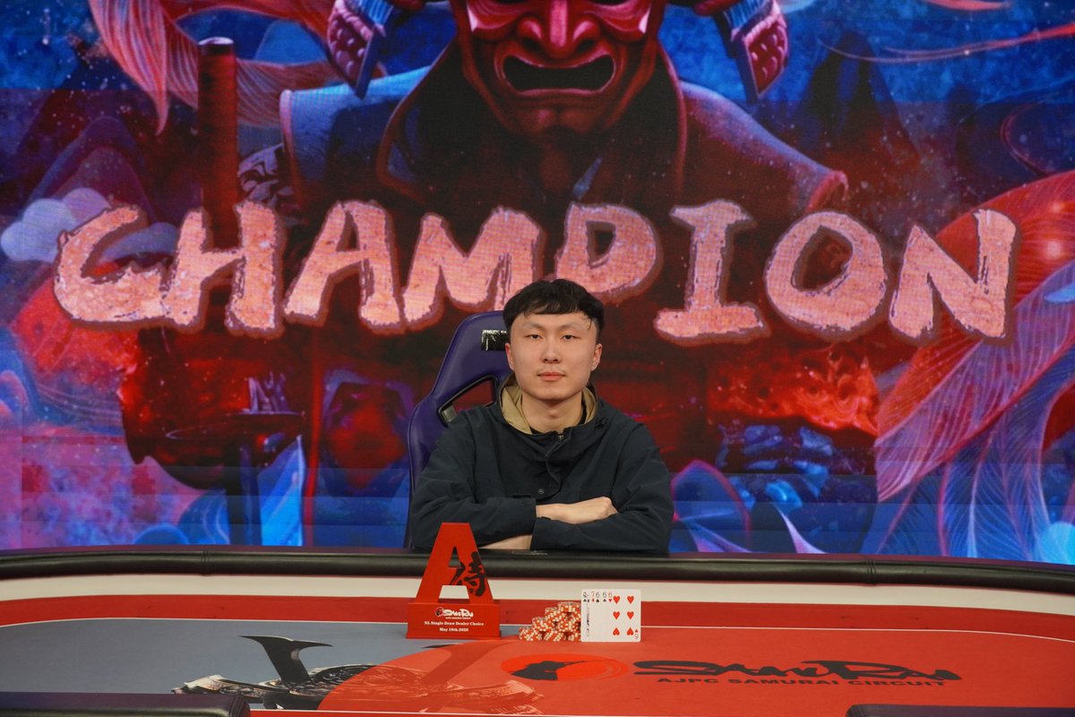 ajpc_ac's tweet photo. ■AJPC SAMURAI CIRCUIT TAIWAN                                                           
NL Single Draw Dealer Choice          
ChampionはChim Yim Kwan様です‼️
本当におめでとうございます‼️                      

▼会場の様子を随時UP中▼
https://t.co/M0hkgAtuRr https://t.co/B9GmedWYaO