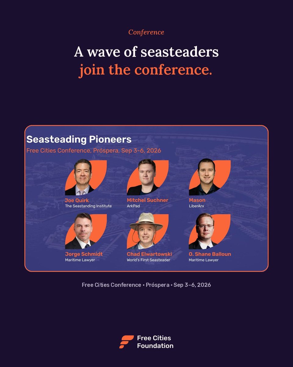 joequirkexults's tweet photo. I'm bringing 2 maritime attorneys and 3 aquapreneurs to the Free Cities Conference in Próspera, September 3–6, for The Big Reveal. https://t.co/mAtPamfNao https://t.co/x1t8y1PN8F