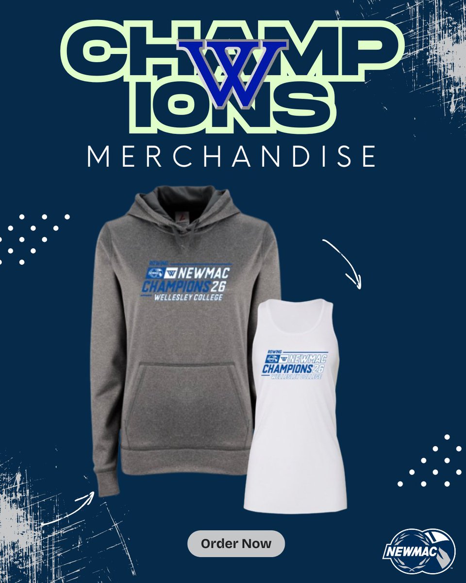 NEWMACsports's tweet photo. The  @WellesleyBlue NEWMAC Rowing Champions store is now open!

Shop now ➡️  https://t.co/sqAzX9JPca

#GoNEWMAC // #WhyD3 https://t.co/Fd7w6fs5wD
