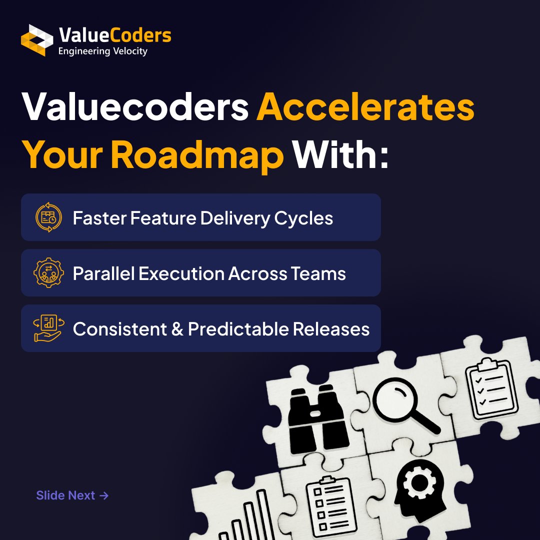 ValueCoders's tweet photo. Fast-growing products need stable execution.
Without it:
โ Slow releases
โ Lost momentum
โ Delayed growth
๐ Predictable delivery drives scale.
๐ https://t.co/JWAEES0EZ8
#ProductDevelopment #TechExecution #ValueCoders https://t.co/pllUrF9aDX