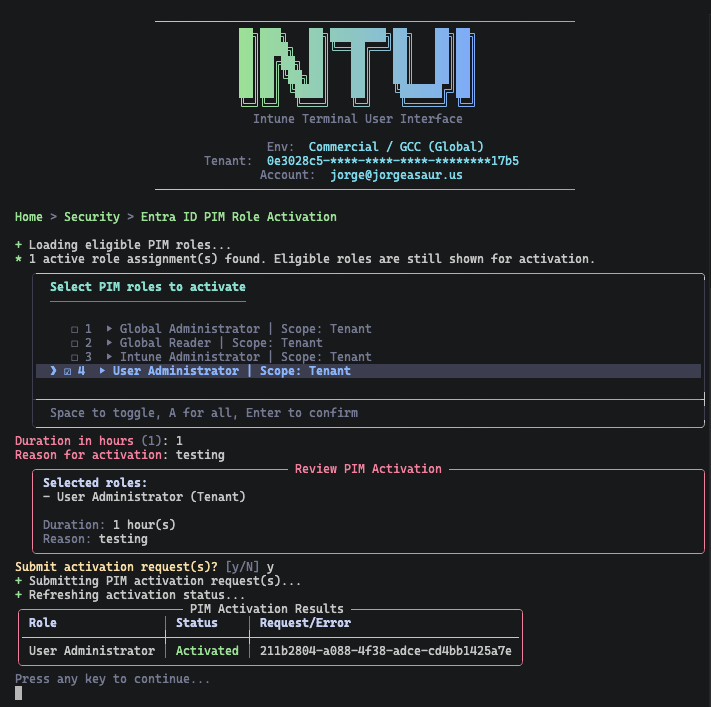 jorgeasaurus's tweet photo. Working on PIM role activation/deactivation functionality for InTUI https://t.co/qO5p3W1pse