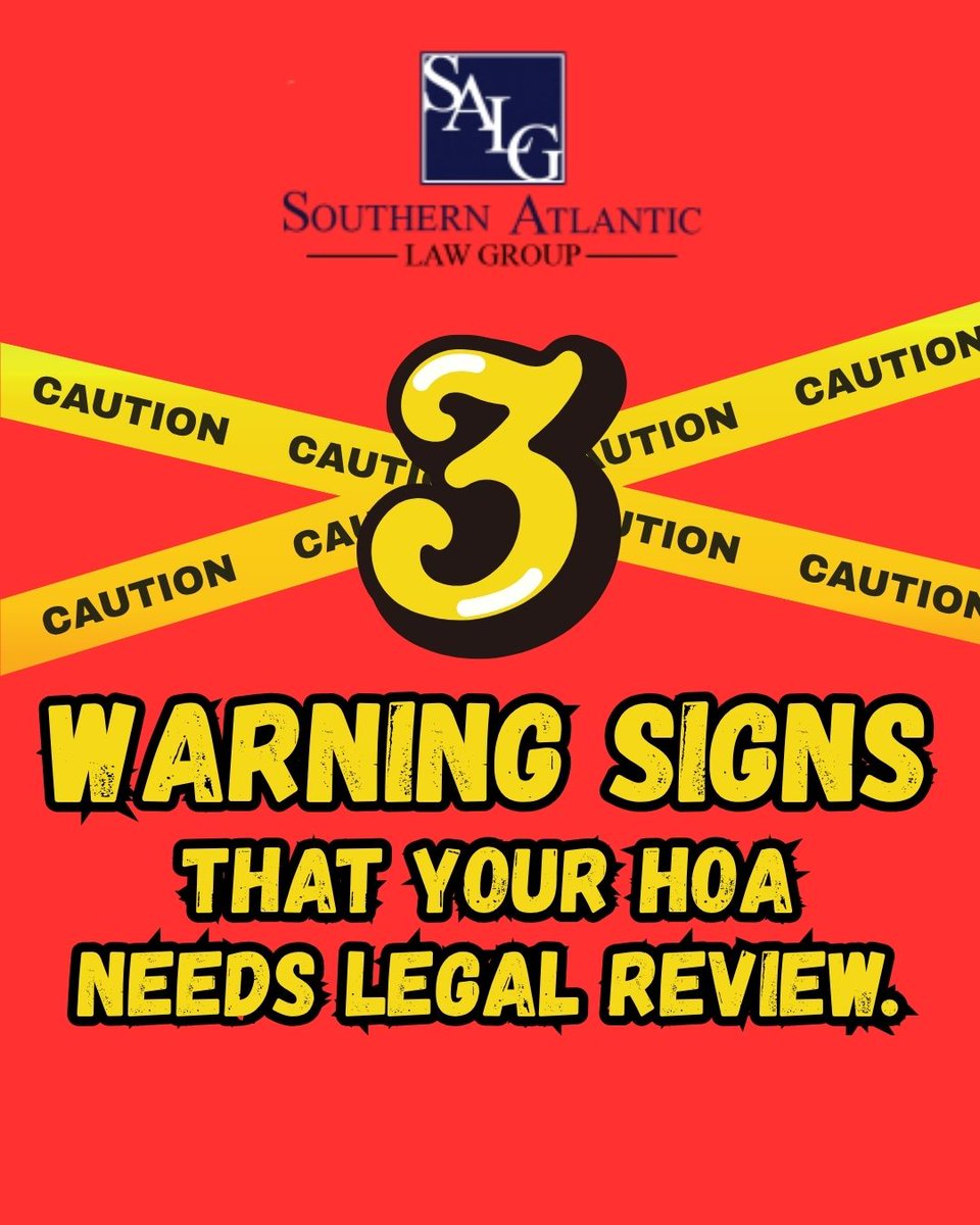 SouthernAtlant2's tweet photo. ⚠️ HOA red flags: inconsistent financials, one person controlling payments, unexplained vendor activity. 
These can point to bigger issues if ignored. 🏘️Southern Atlantic Law Group helps HOAs spot risks early &amp; protect their communities. ⚖️

#HOALaw #PropertyManagement #HOABoard https://t.co/JCQGudsXdw
