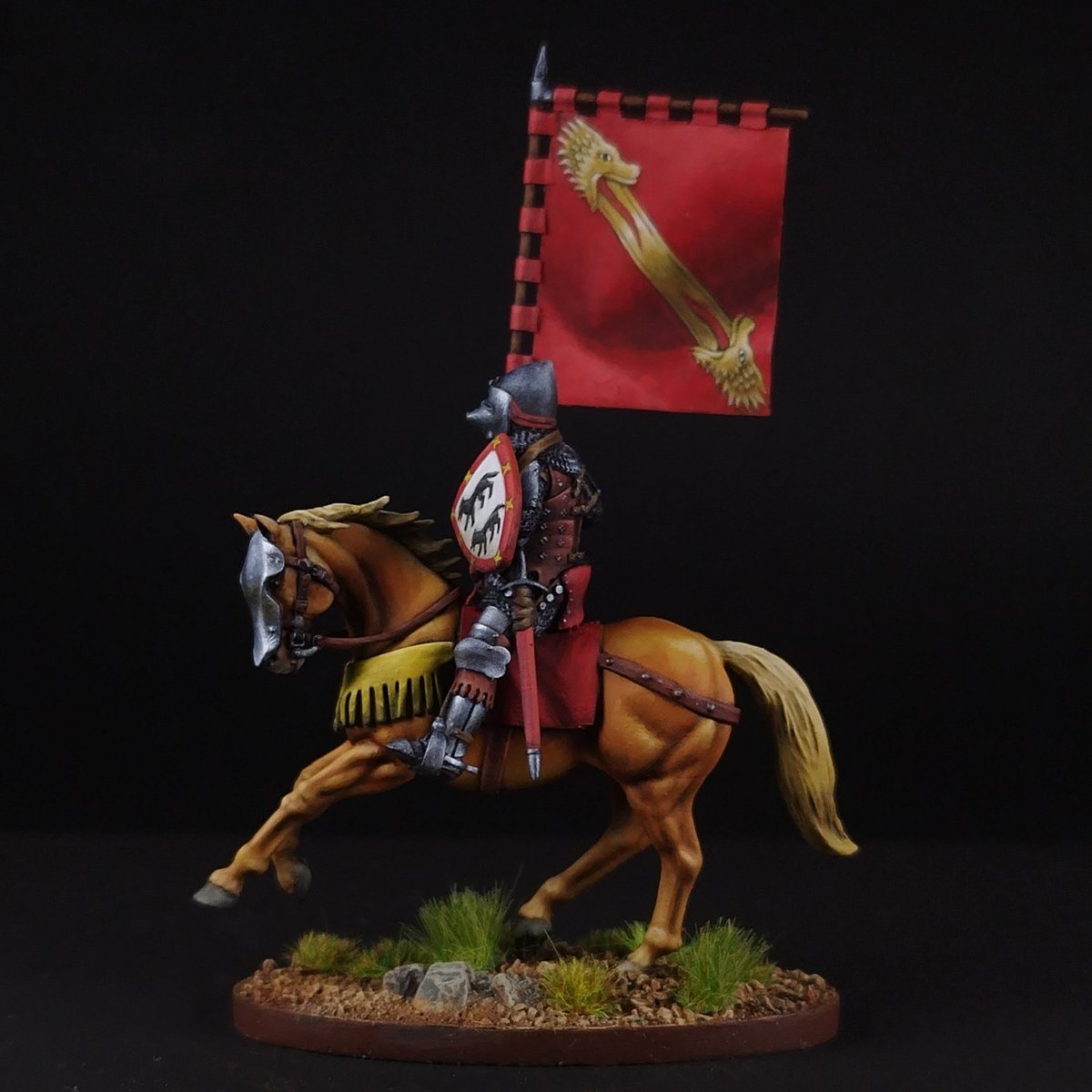 MedousaCreat's tweet photo. Pedro Lopez de Ayala carrying the Dopla de la Banda at the battle of Nájera 1367 AD.
30mm 3D printed miniature by Reconquer Designs painted with AK 3rdGEN acrylics https://t.co/NmdAmxtrWV
