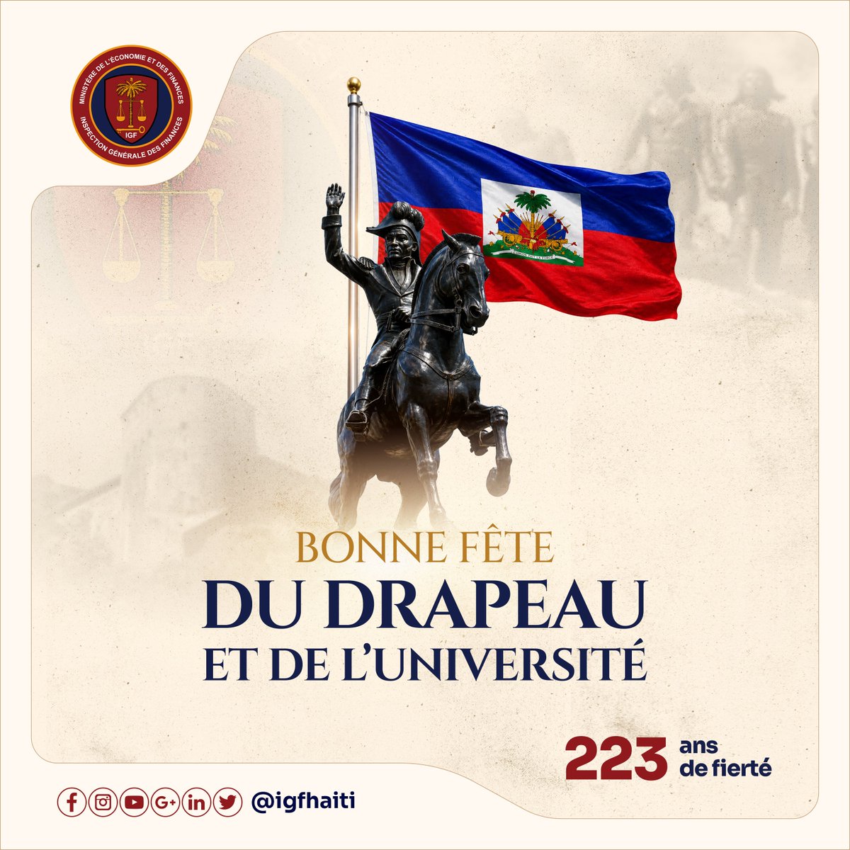 IGFHaiti's tweet photo. Vive le Drapeau !
Vive la République ! 
Vive Haïti ! 

#𝗜𝗚𝗙 #𝗔𝘂𝗱𝗶𝘁 #𝟮𝟬𝗮𝗻𝘀𝗜𝗚𝗙 #𝗔𝗱𝗺𝗶𝗻𝗶𝘀𝘁𝗿𝗮𝘁𝗶𝗼𝗻𝗣𝘂𝗯𝗹𝗶𝗾𝘂𝗲 #𝗚𝗼𝘂𝘃𝗲𝗿𝗻𝗮𝗻𝗰𝗲 #𝗗𝗿𝗮𝗽𝗲𝗮𝘂 #𝗯𝗶𝗰𝗼𝗹𝗼𝗿𝗲 #𝟭𝟴𝗺𝗮𝗶𝟮𝟬𝟮𝟲 #𝗨𝗻𝗶𝘃𝗲𝗿𝘀𝗶𝘁𝗲 #𝗛𝗮𝗶̈𝘁𝗶 #𝗶𝗴𝗳𝗵𝗮𝗶𝘁𝗶 https://t.co/L2pIVTRXvJ