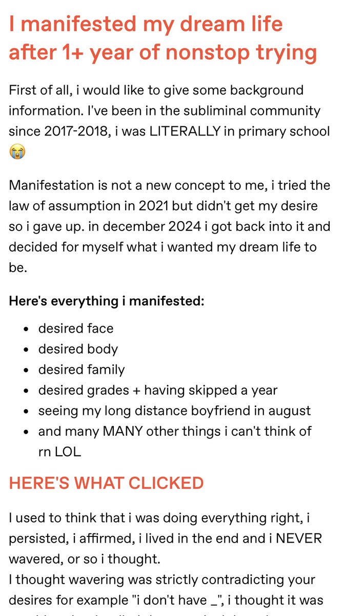 dr3am___girl's tweet photo. i found this tumblr post and it really resonated w me. i used to prepare like “just in case” i didn’t get my manifestation—and guess what would happen. when i stopped giving myself the option for things to manifest and just assumed they would, it HAD NO CHOICE but to manifest https://t.co/HLIcHArCbv