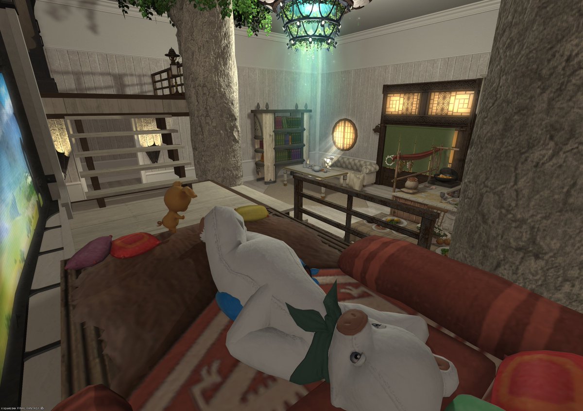 WildPig70's tweet photo. ひげさん（@HigeHage_ffxiv）にハウジングしても���いましたー！やったー！

まさかヒョウ柄パンツからこんな家を作ってもらえるとは思いませんでした。ありがとうひげさん。

まさかの１日でこのクオリティはやべえっす！

ありがとうありがとう https://t.co/5nOqlaffs9