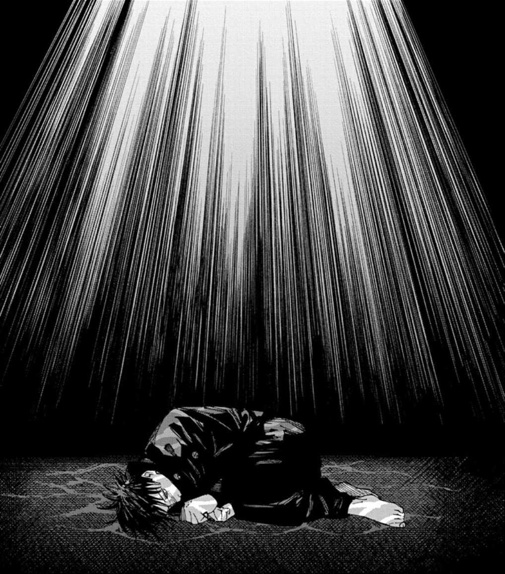 Broad_Raven's tweet photo. @SLadjouzi92701 @sanjiifit24 @maruscaler The barrier between the souls is represented as water for a reason, the Bath chapter has imagery to show Megumi sinking, and the rest of our interactions show him at the bottom of an ocean-esque floor for a reason, the bath is what caused Megumi to be in this bad a state. https://t.co/FHfunNMo1i