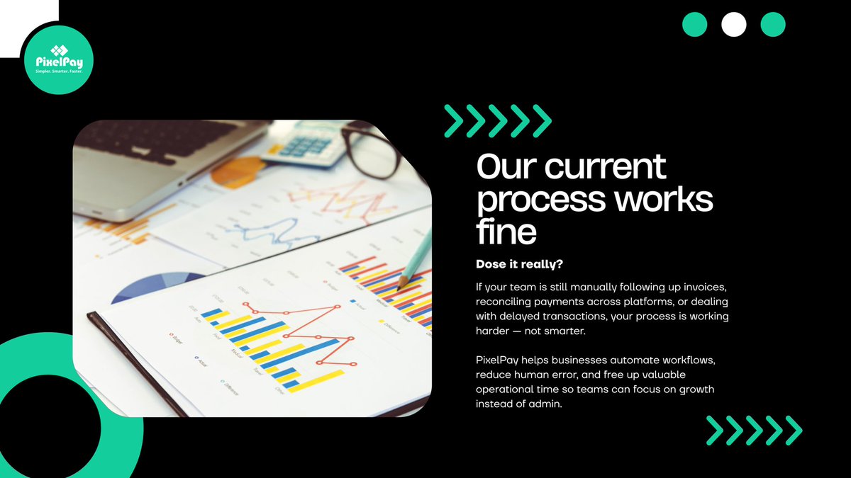 mypixelpay's tweet photo. Smarter payments aren’t the problem.
It’s the small obstacles we’ve gotten used to that slow everything down.
There’s a better way to do this.

Get started here: ￼https://t.co/9pnOlgqyqy
#fintech  #digitalpayment #paymentgateway #business https://t.co/DCHTPC8iCi
