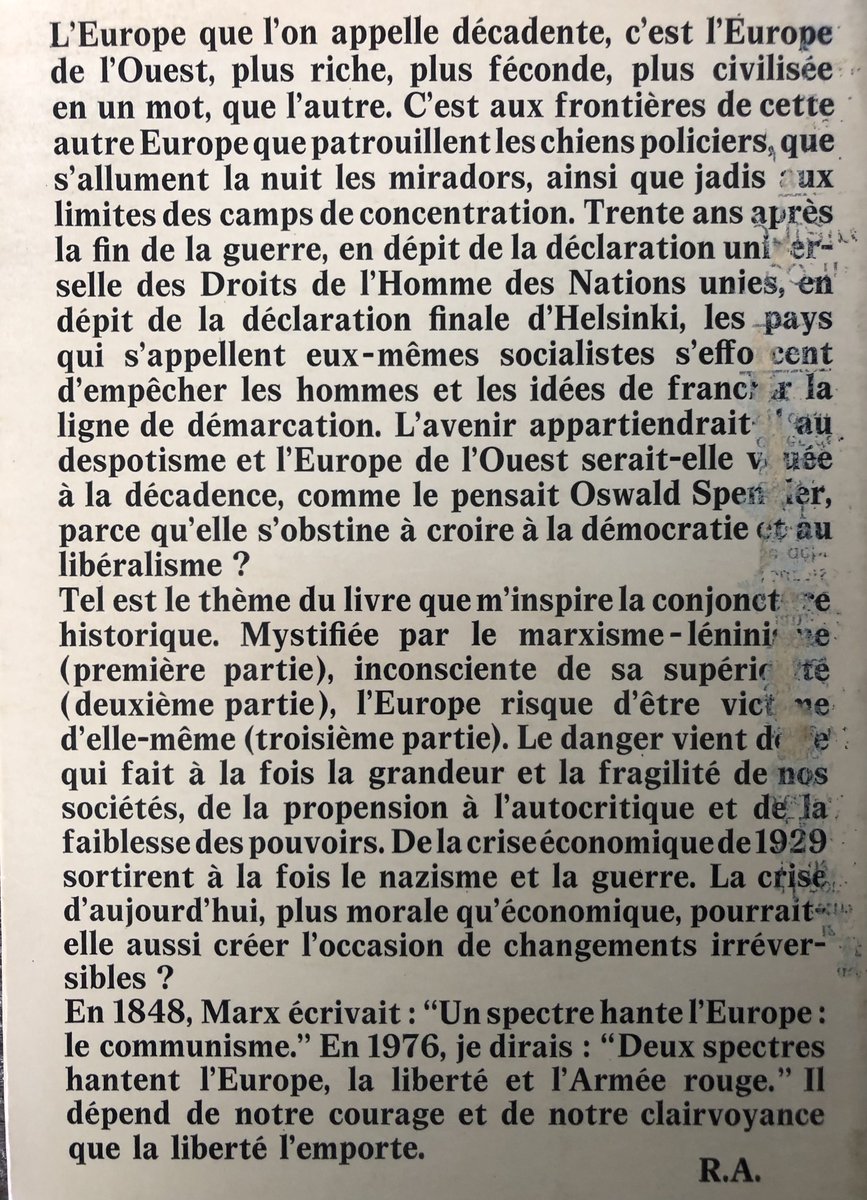 jimMehdi001's tweet photo. Il fut au programme scolaire …lisez le post ci-dessous….il a eu raison sur tout avant tout le monde , pas Sartre qui a soutenu des régimes contributifs de 100Millions de morts …. https://t.co/X9SuEBPL1w